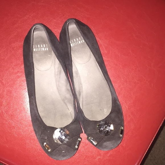 Stuart Weitzman Shoes - Suede  Black Stuart Weitzman Flats